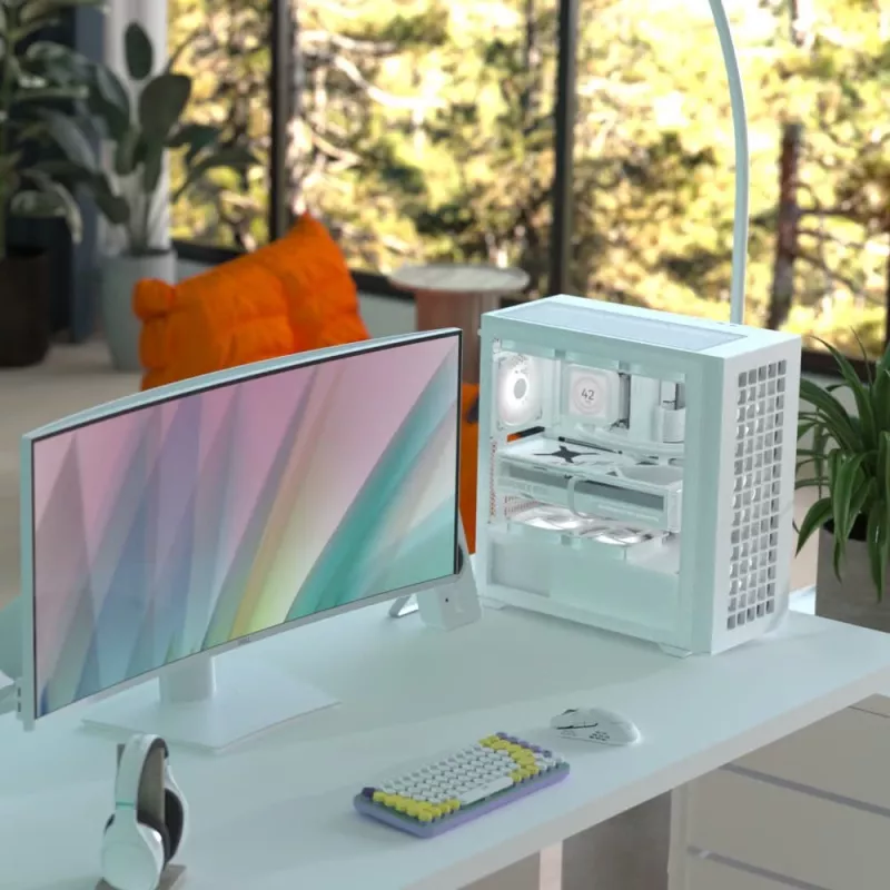 Aerocool D502A Midi Tower biały