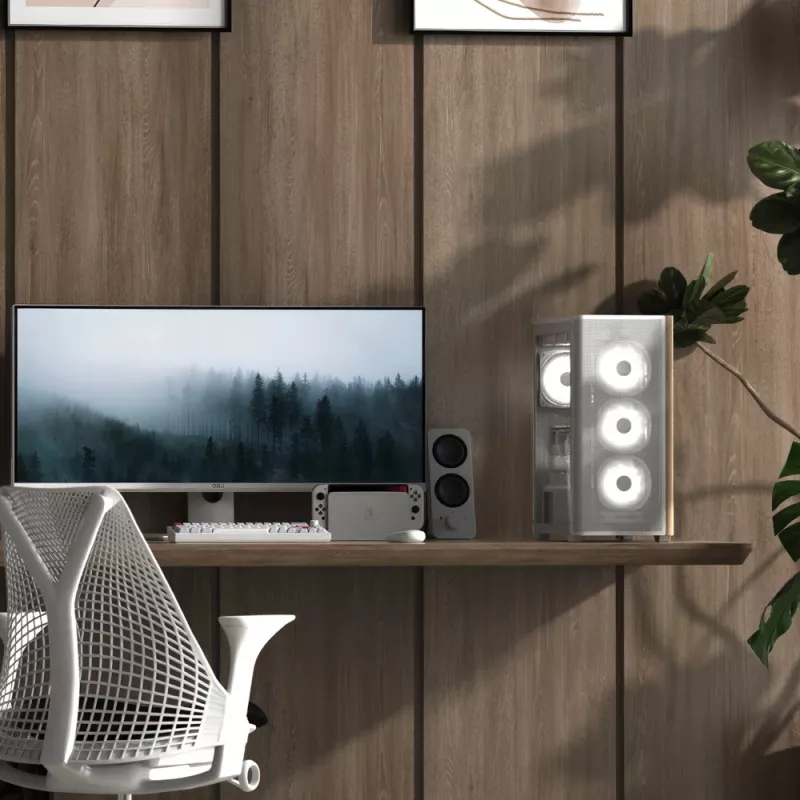Aerocool D301A Mini Tower biały, Wood
