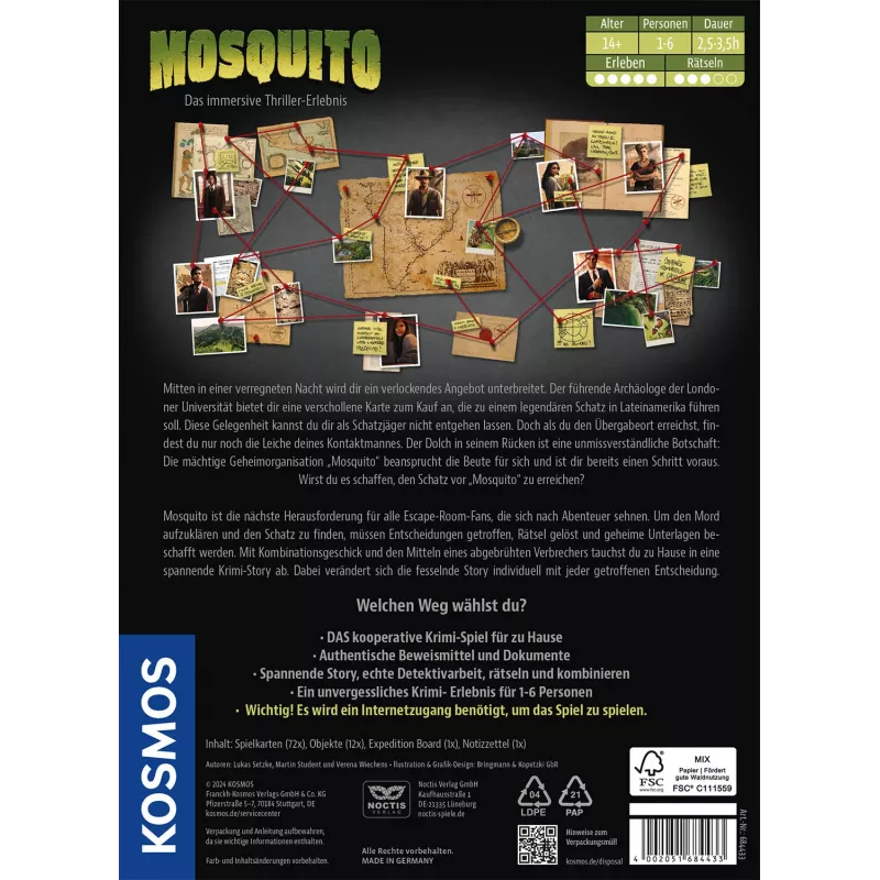 Kosmos Masters of Crime: Mosquito 210 min Gra planszowa Podróże/przygoda