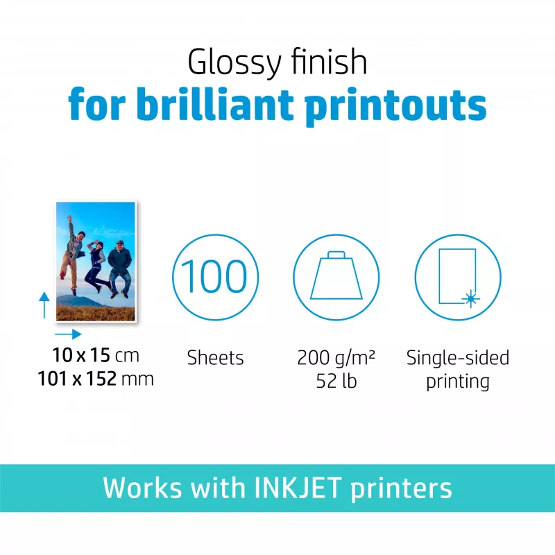 HP Everyday Photo Paper Glossy 200 g/m2 10 x 15 cm (101 x 152 mm) 100 arkuszy