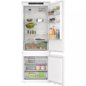Wbudowana lodówko-zamrażarka Bosch KBN96NSE0 — łączna pojemność 383 l, lodówka 285 l, zamrażarka 98 l, NoFrost, drzwi odwracalne, 34 dB, biała