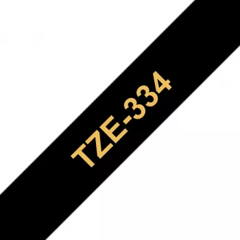 Taśma etykietująca Brother TZe334 12mm Złoty na czarnym