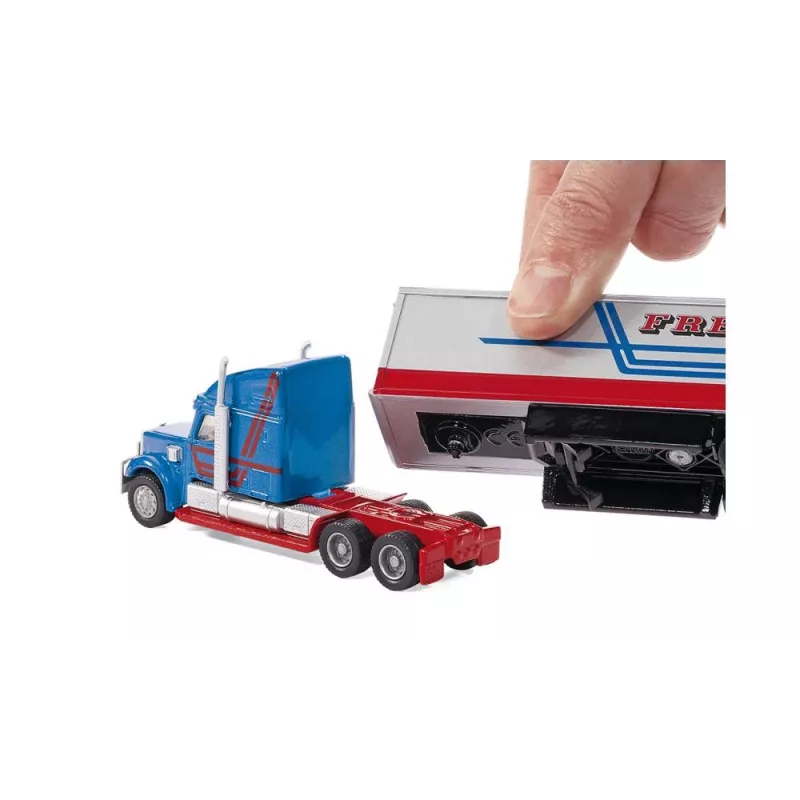 Siku Road Train, Model ciągnika siodłowego z naczepą, Preassembled, 1:87, Metal, Tworzywo sztuczne, 3 yr(s), Niebieski, Czerwony, Biały