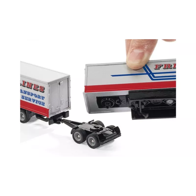 Siku Road Train, Model ciągnika siodłowego z naczepą, Preassembled, 1:87, Metal, Tworzywo sztuczne, 3 yr(s), Niebieski, Czerwony, Biały