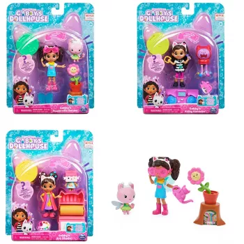 Gabby's Dollhouse, Zestaw studia artystycznego z 2 figurkami, 2 akcesoriami, przesyłką i meblem, zabawki dla dzieci od 3 lat