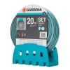 Gardena ścienny uchwyt na wąż z wężem Classic 13 mm (1/2"), 20 m, szary/turkusowy