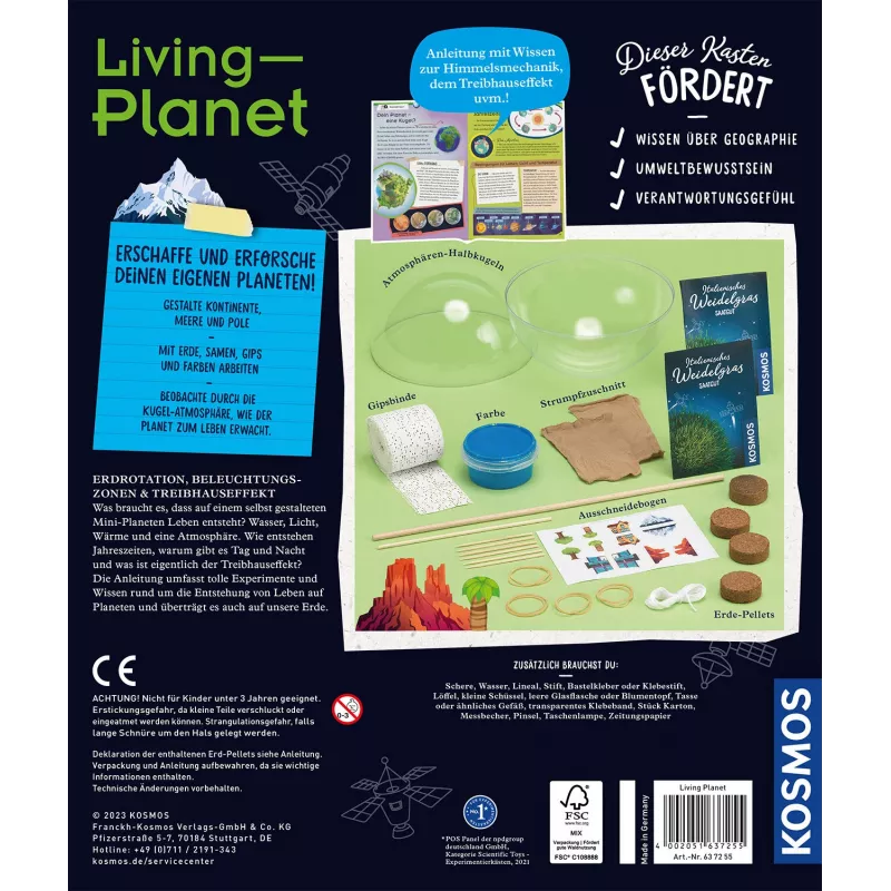 Kosmos Living Planet, Zestaw eksperymentalny, Ekologia, 7 lat