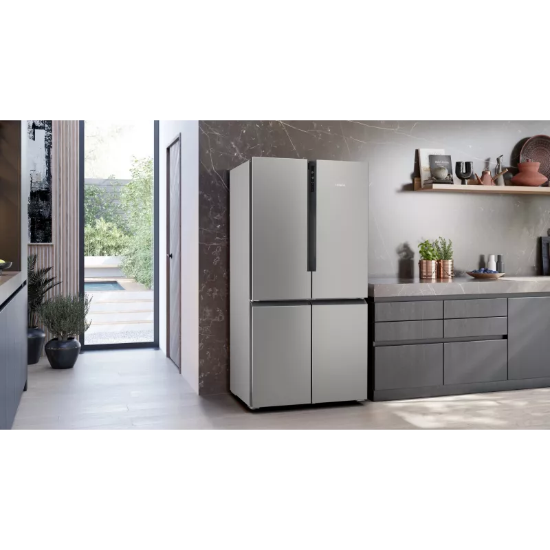 Siemens iQ300 KF96NVPEA lodówka side-by-side Wolnostojąca 605 L Srebrny