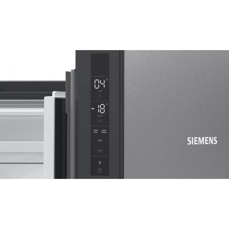 Siemens iQ300 KF96NVPEA lodówka side-by-side Wolnostojąca 605 L Srebrny