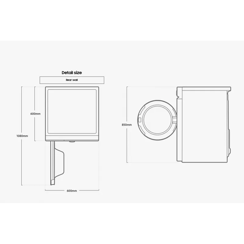 Suszarka do ubrań Samsung DV90BB7445GWS2 Wolnostojąca Ładowanie od przodu 9 kg Biała