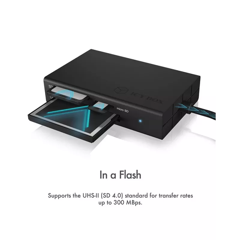 Czytnik kart ICY BOX IB-CR401-C3 USB 3.2 Gen 1 (3.1 Gen 1) Type-C Czarny
