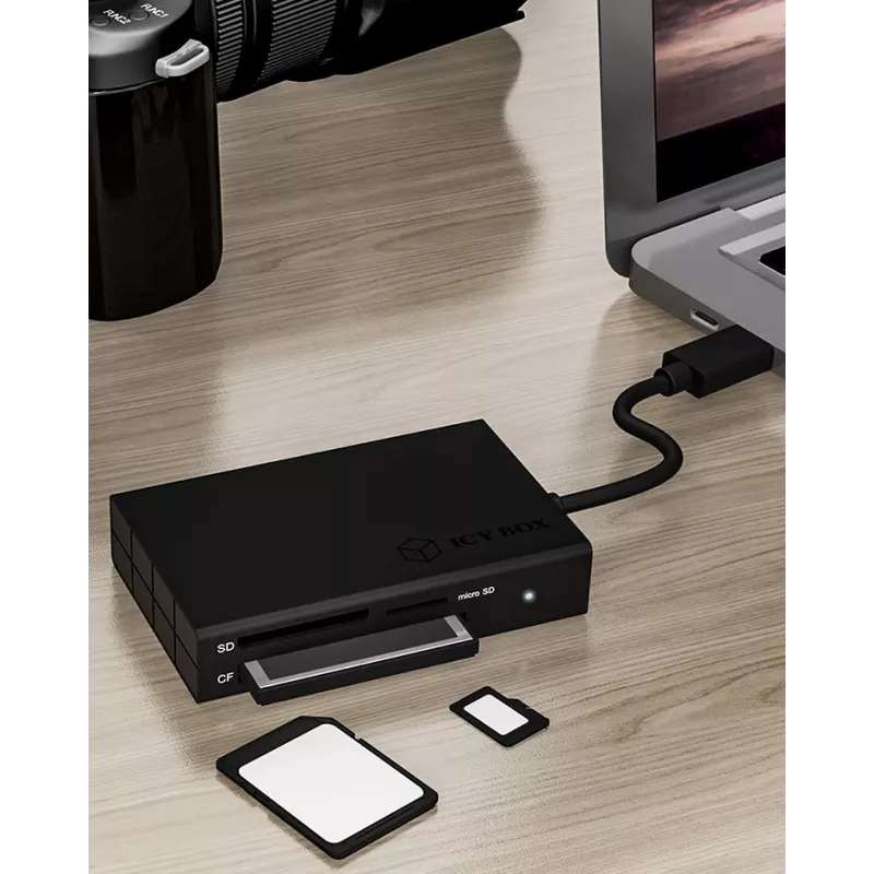 Czytnik kart ICY BOX IB-CR401-C3 USB 3.2 Gen 1 (3.1 Gen 1) Type-C Czarny