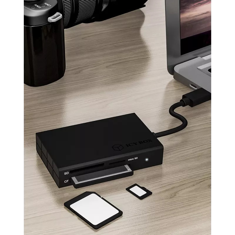 Czytnik kart ICY BOX IB-CR401-C3 USB 3.2 Gen 1 (3.1 Gen 1) Type-C Czarny