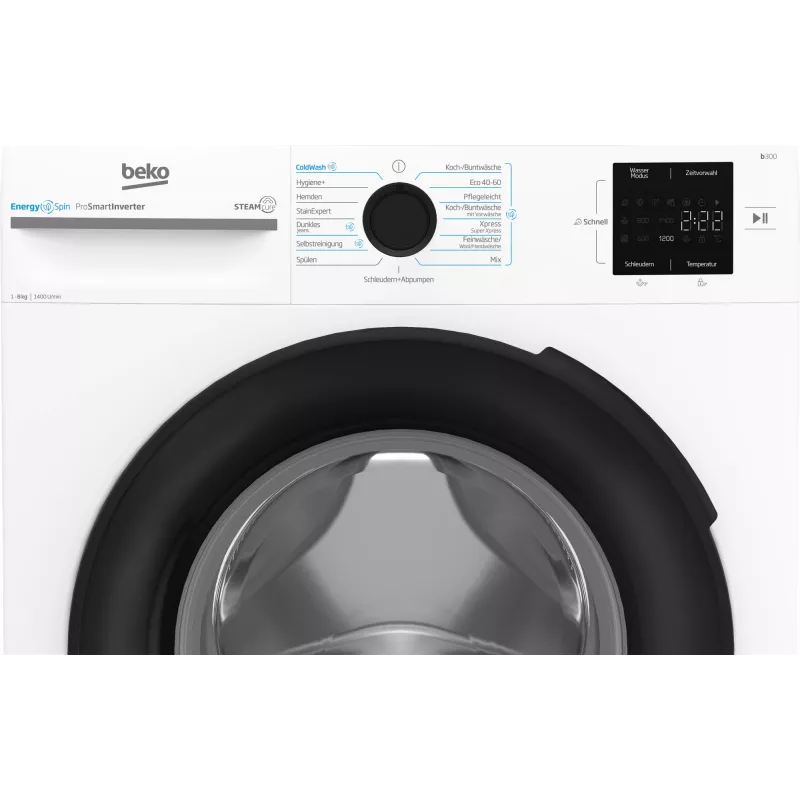 Pralka Beko b300 BM3WFU3841X ładowana od przodu 8 kg 1351 obr./min biała