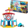 PAW Patrol , Dino Rescue HQ Playset z dźwiękami i ekskluzywną figurką Rexa oraz pojazdem