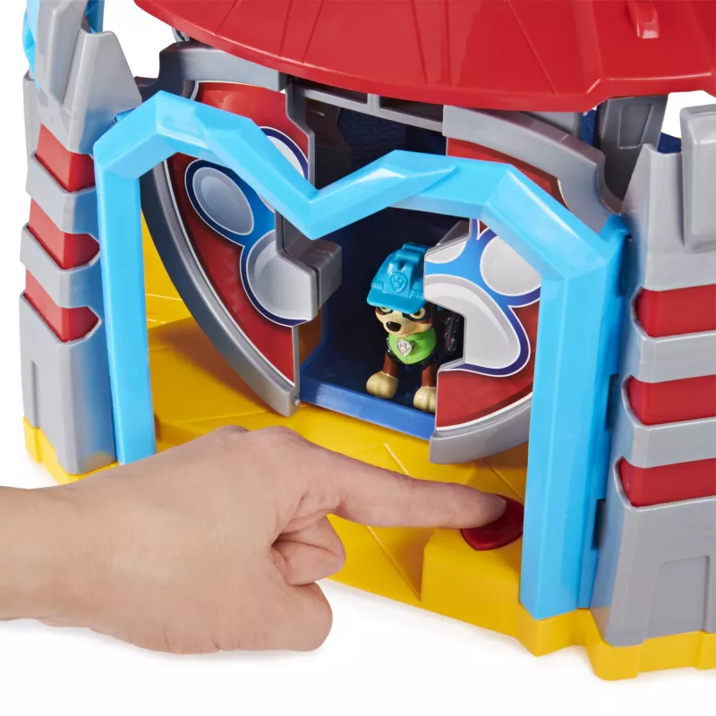 PAW Patrol , Dino Rescue HQ Playset z dźwiękami i ekskluzywną figurką Rexa oraz pojazdem