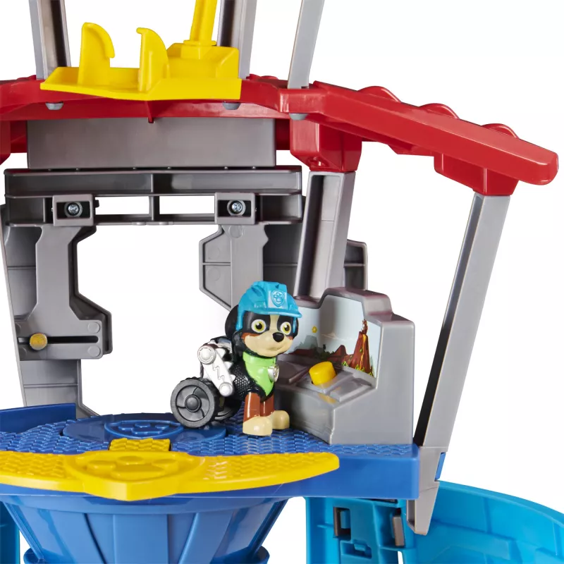 PAW Patrol , Dino Rescue HQ Playset z dźwiękami i ekskluzywną figurką Rexa oraz pojazdem