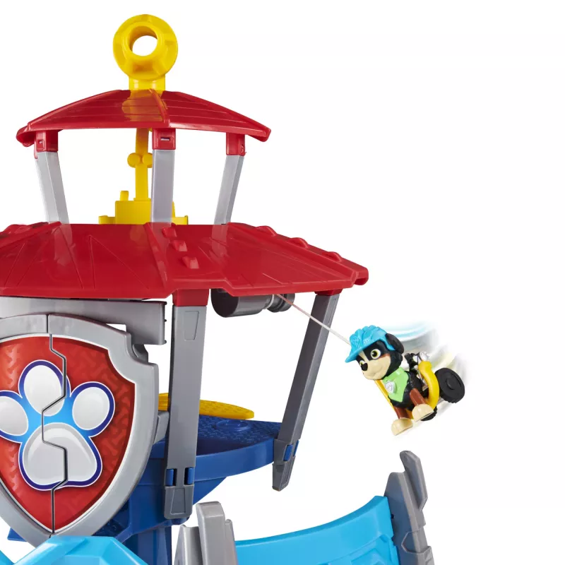 PAW Patrol , Dino Rescue HQ Playset z dźwiękami i ekskluzywną figurką Rexa oraz pojazdem