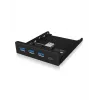 Hub USB ICY BOX IB-HUB1418-i3 — chipset GL3520/ASM1543, czarny, 101×137×25 mm