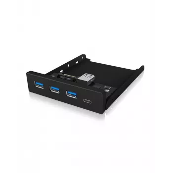 Hub USB ICY BOX IB-HUB1418-i3 — chipset GL3520/ASM1543, czarny, 101×137×25 mm