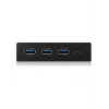 Hub USB ICY BOX IB-HUB1418-i3 — chipset GL3520/ASM1543, czarny, 101×137×25 mm
