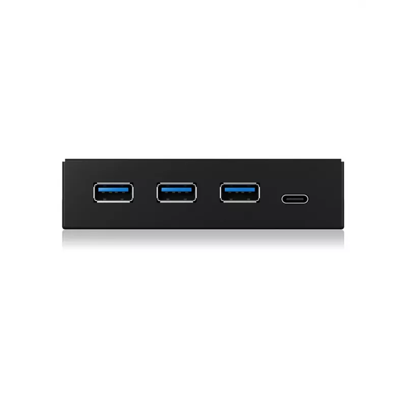 Hub USB ICY BOX IB-HUB1418-i3 — chipset GL3520/ASM1543, czarny, 101×137×25 mm