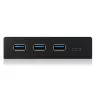 Hub USB ICY BOX IB-HUB1418-i3 — chipset GL3520/ASM1543, czarny, 101×137×25 mm