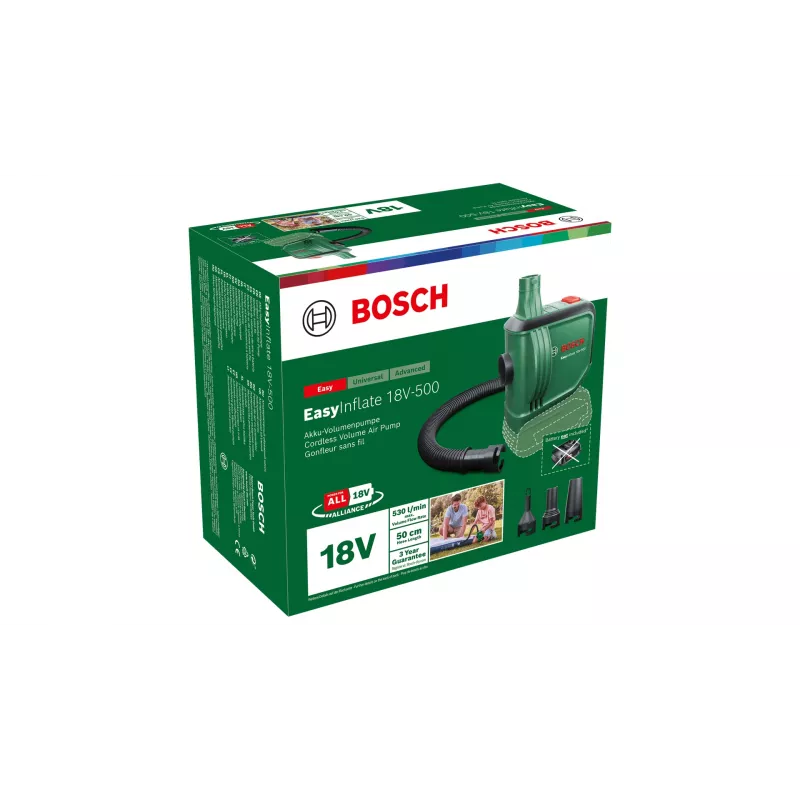 Bosch EasyInflate 18V-500 elektryczna pompa powietrza 0,03 bar 530 l/min