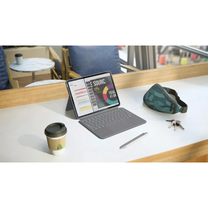 LOGITECH Combo Touch do iPad Air 11 cali 5. generacji Oxford szary Qwertz niemiecki