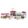 schleich HORSE CLUB Przyczepa do przewozu koni, Budynki, Kemping, Stajnia dla koni, Konie, Zawody jeździeckie, 5 lat, Wielokolorowy, Tworzywo sztuczne