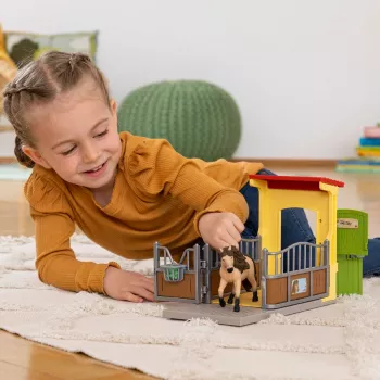 schleich FARM WORLD Pudełko dla kuca z ogierem kuca islandzkiego, Farma, Budynki, Zwierzęta gospodarskie / zabawki farmerskie, Stajnia dla koni, Konie, 3 lat(a), Wielokolorowy