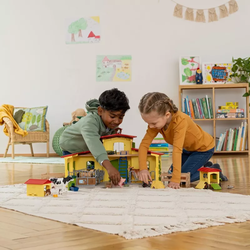 schleich FARM WORLD Duża farma ze zwierzętami i akcesoriami, Farma, 3 lat/a, Wielokolorowy, Tworzywo sztuczne