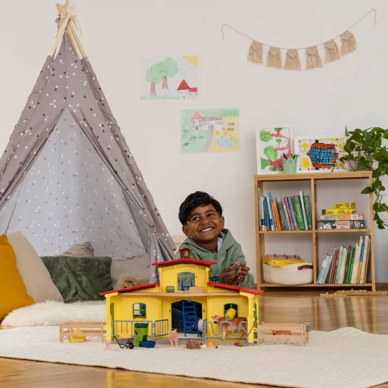 schleich FARM WORLD Duża farma ze zwierzętami i akcesoriami, Farma, 3 lat/a, Wielokolorowy, Tworzywo sztuczne