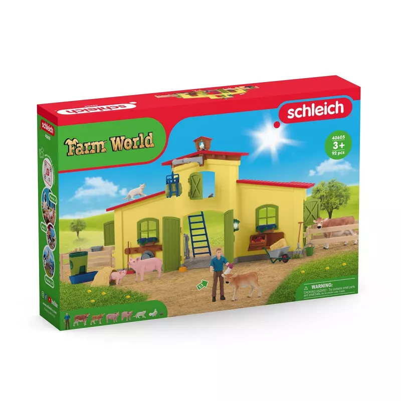schleich FARM WORLD Duża farma ze zwierzętami i akcesoriami, Farma, 3 lat/a, Wielokolorowy, Tworzywo sztuczne