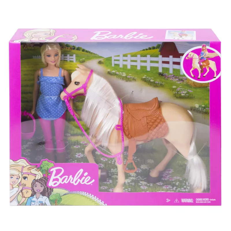 Lalka Barbie i koń, Lalka modowa, Dziewczynka, 3 lat(a), Dziewczynki, 250 mm, 480 g