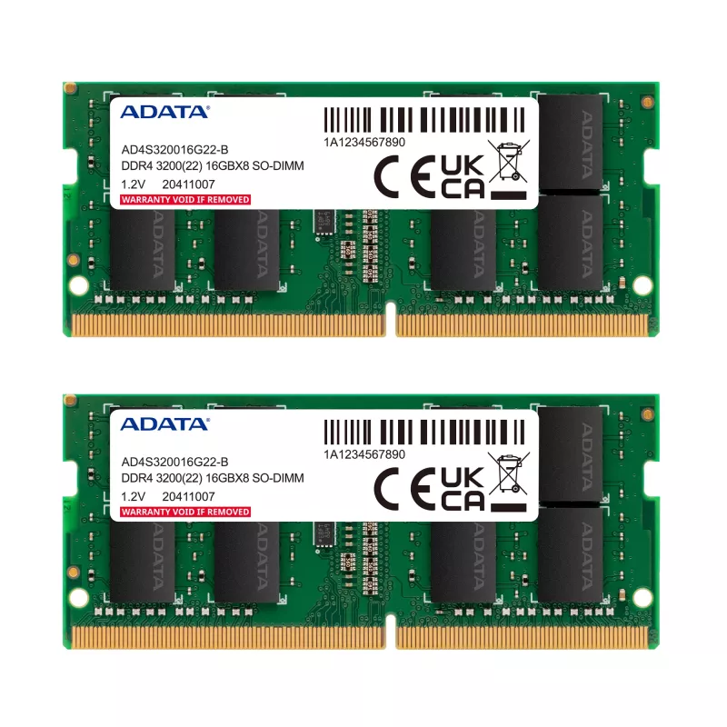 SO-DIMM 16 GB DDR4-3200 (2x 8 GB) Dual-Kit, Arbeitsspeicher grün, AD4S32008G22-DTGN, Premier