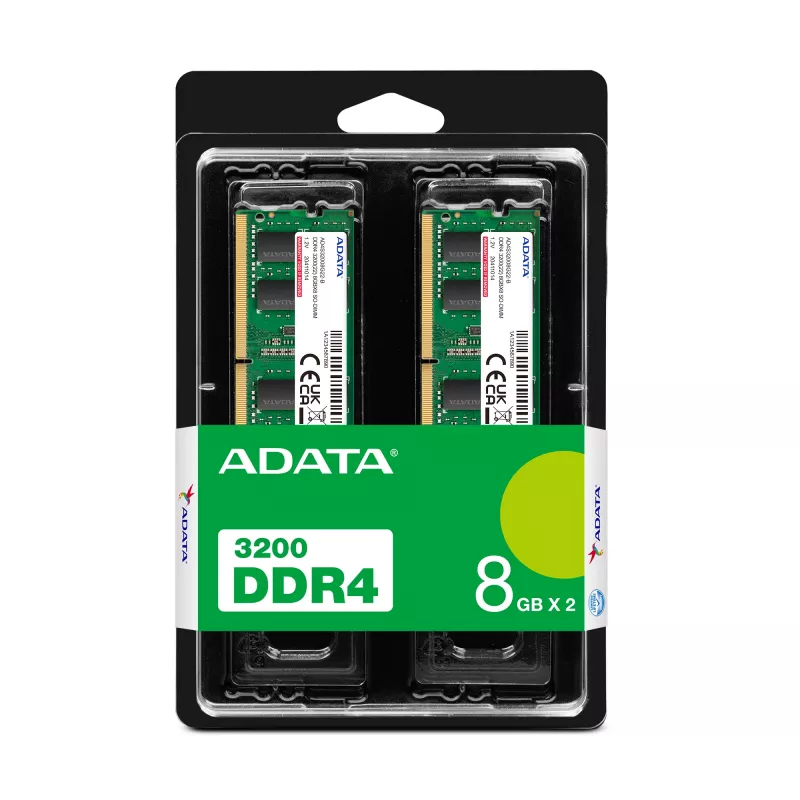SO-DIMM 16 GB DDR4-3200 (2x 8 GB) Dual-Kit, Arbeitsspeicher grün, AD4S32008G22-DTGN, Premier