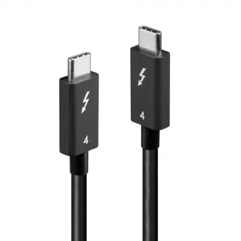 Lindy 1m Kabel Thunderbolt 4, 40Gbps, pasywny, Męski, Męski, 1 m, 40 Gbit/s, Czarny, Nikiel/Złoto