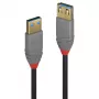 Przedłużacz USB 3.2 Typ A Lindy 3 m, 5 Gb/s, Anthra Line, 3 m, USB A, USB A, USB 3.2 Gen 1 (3.1 Gen 1), 5 Gbit/s, czarny