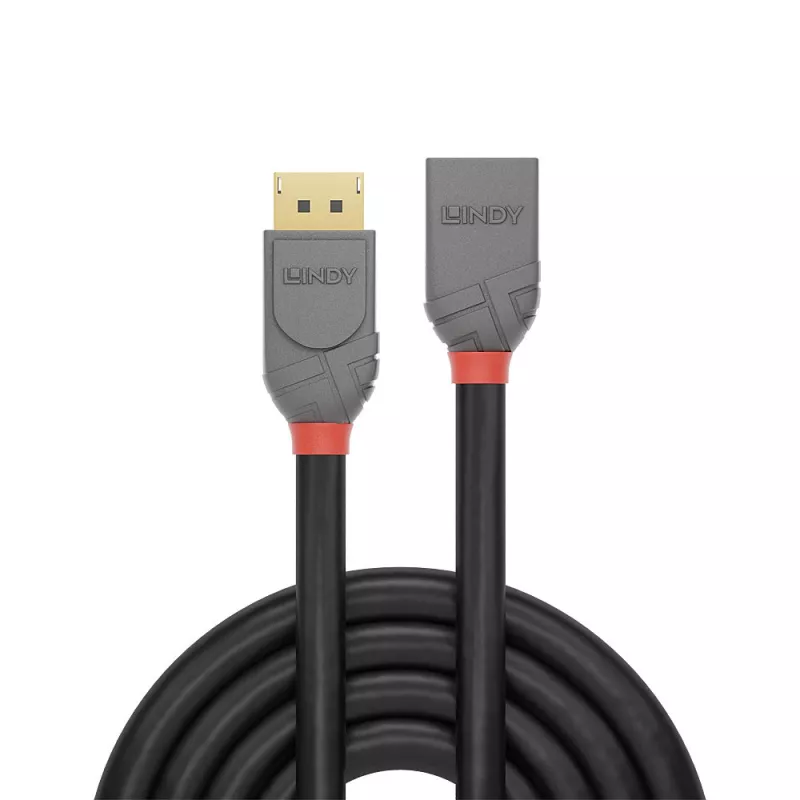 Przewód przedłużający Lindy DisplayPort 1.4 1m, Anthra Line