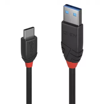 Lindy 1m USB 3.2 Typ A na C Kabel, 10Gbps, Czarny Line, 1 m, USB A, USB C, USB 3.2 Gen 1 (3.1 Gen 1), 10 Gbit/s, Czarny