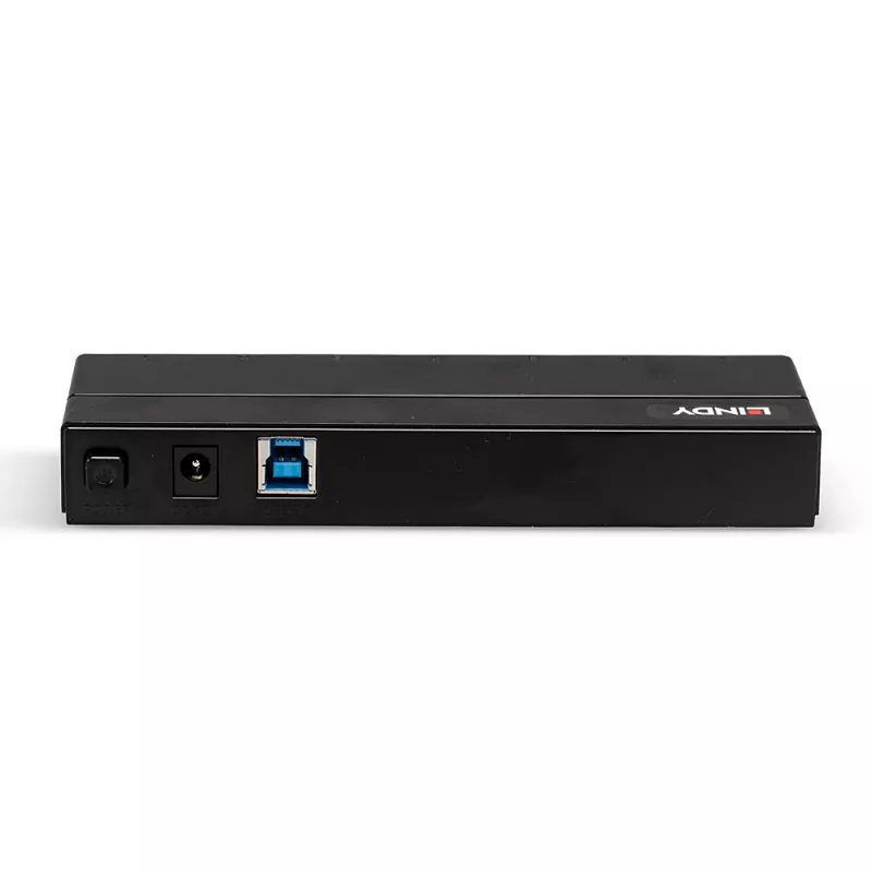 Lindy 7 Port USB 3.0 Hub, USB 3.2 Gen 1 (3.1 Gen 1) Type-A, USB 3.2 Gen 1 (3.1 Gen 1) Type-A, USB 3.2 Gen 1 (3.1 Gen 1), 5000 Mbit/s, czarny, tworzywo sztuczne