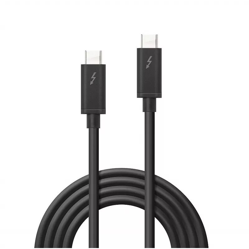 Kabel Lindy Thunderbolt 3 1 m, pasywny, męski, męski, 1 m, 20 Gbit/s, czarny, 60 W