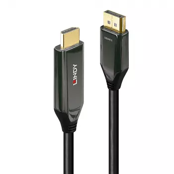 Lindy 2m Active DisplayPort 1.4 do HDMI 8K60 Kabel, 2 m, HDMI Typ A (Standard), DisplayPort, Męski, Męski, Prosty
