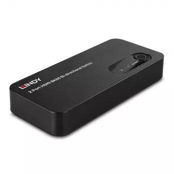 Lindy 2 Port HDMI 8K60 Bi-Directional Switch, HDMI, ABS, Czarny, 120 Hz, 3840 x 2160, 7680 x 4320, 48 Gbit/s