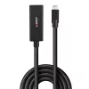 Lindy 5m USB 3.2 Gen 2 C/C Active Extension, 5 m, USB C, USB C, USB 3.2 Gen 2 (3.1 Gen 2), 10 Gbit/s, czarny