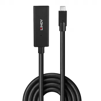 Lindy 5m USB 3.2 Gen 2 C/C Active Extension, 5 m, USB C, USB C, USB 3.2 Gen 2 (3.1 Gen 2), 10 Gbit/s, czarny