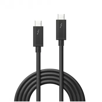 Lindy 2m Thunderbolt 3 kabel, Passive, Male, Male, 2 m, 20 Gbit/s, Czarny, 4096 x 2160 pixels