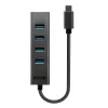 Lindy 4-portowy hub USB 3.2 Typ C, USB 3.2 Gen 1 (3.1 Gen 1) Typ-C, USB 3.2 Gen 1 (3.1 Gen 1) Typ-A, 5000 Mbit/s, szary, aluminium, tworzywo sztuczne, 0,3 m