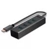 Lindy 4-portowy hub USB 3.2 Typ C, USB 3.2 Gen 1 (3.1 Gen 1) Typ-C, USB 3.2 Gen 1 (3.1 Gen 1) Typ-A, 5000 Mbit/s, szary, aluminium, tworzywo sztuczne, 0,3 m